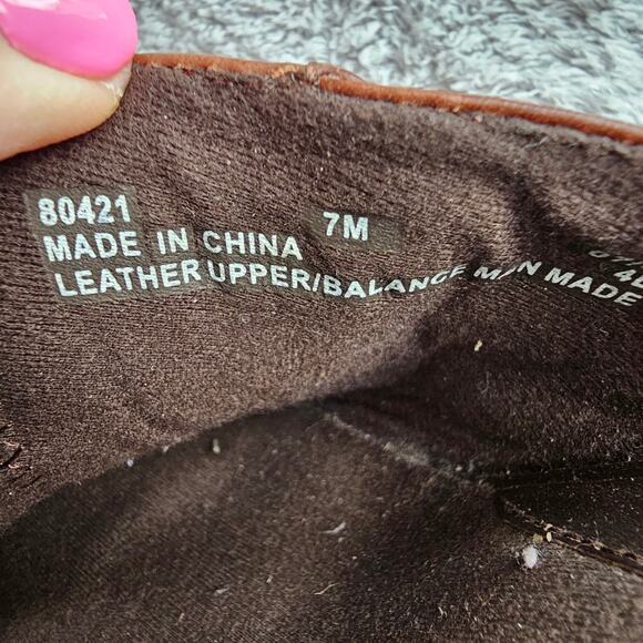 Clarks Womens Bendables Leather Chunky Heel Slip‎ On Mules Clog Size 7M Brown - Picture 5 of 5